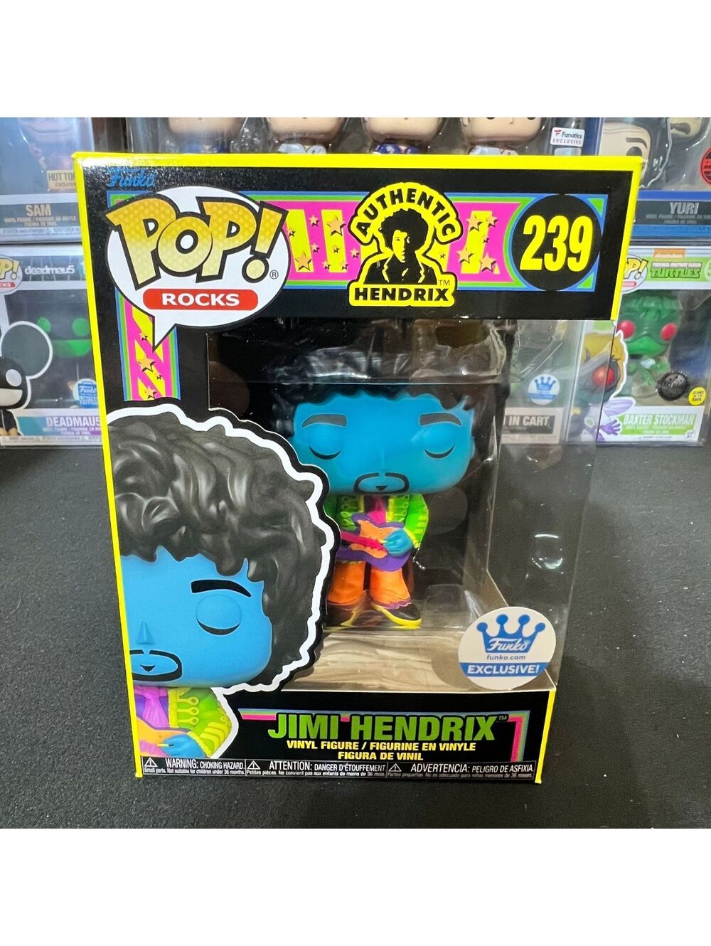 Funko Pop Rocks Jimi Hendrix 239 Blacklight Funko Shop Exclusive Vinyl Figure